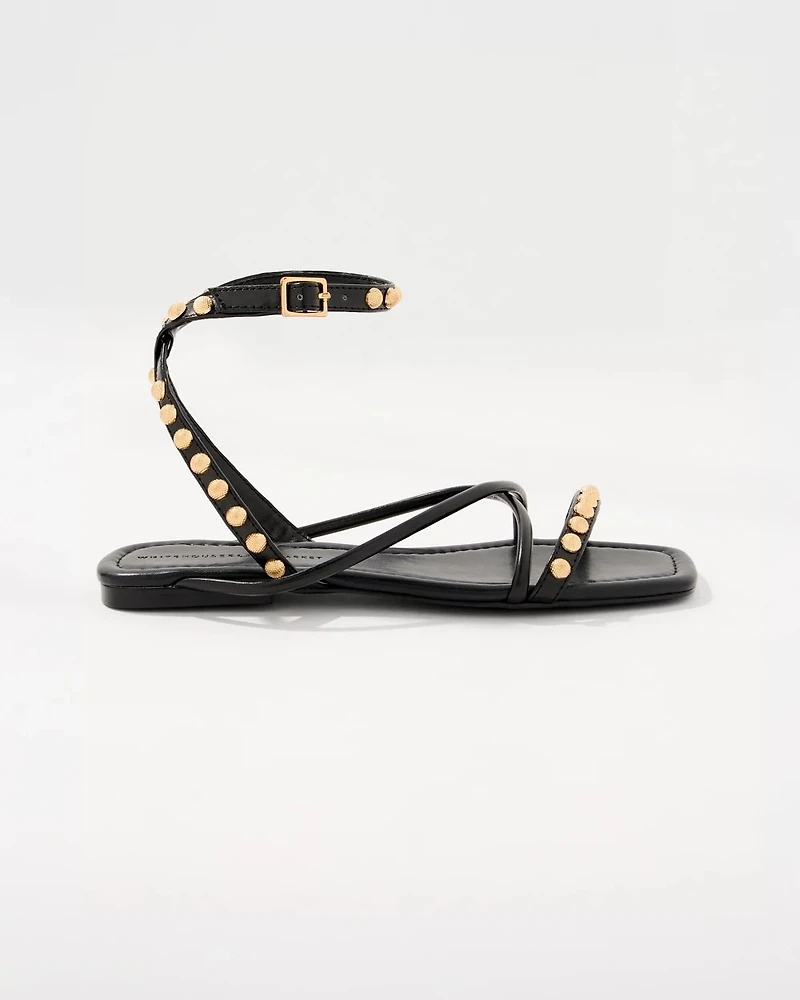 Studded Faux Wrap Gladiator Sandals