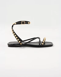 Studded Faux Wrap Gladiator Sandals