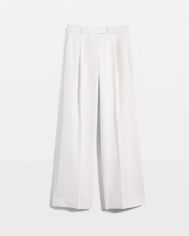 Crepe Pleated Wide Leg Pant
