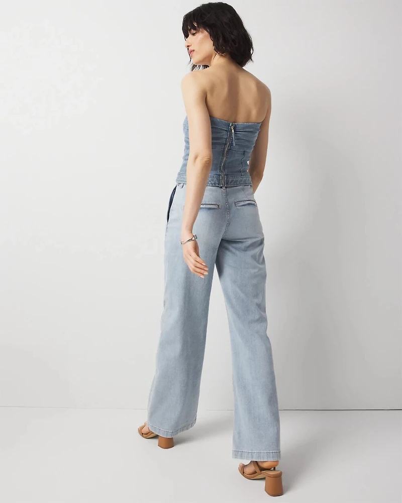 Petite High-Rise Pleated Trouser Jean