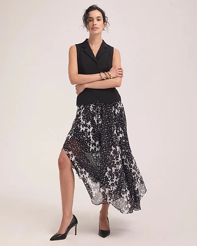 Asymmetrical Hem Midi Skirt