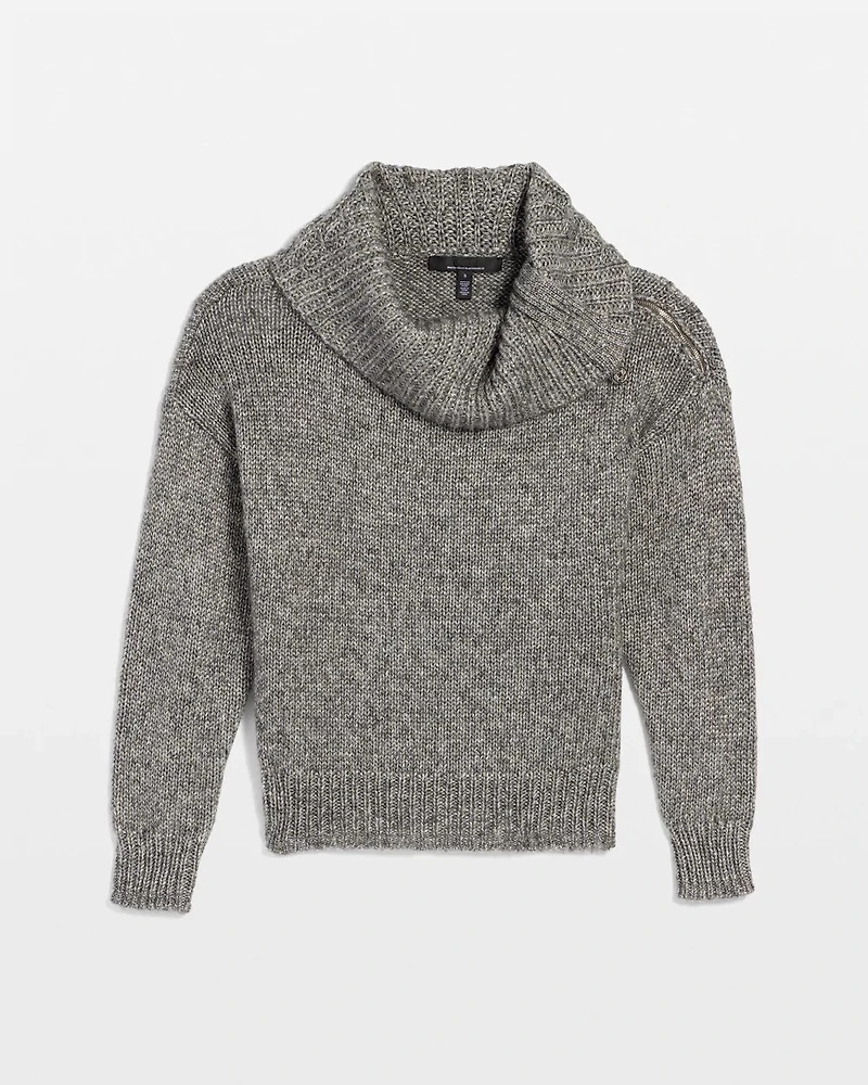 Petite Zip Neck Dolman Sleeve Pullover