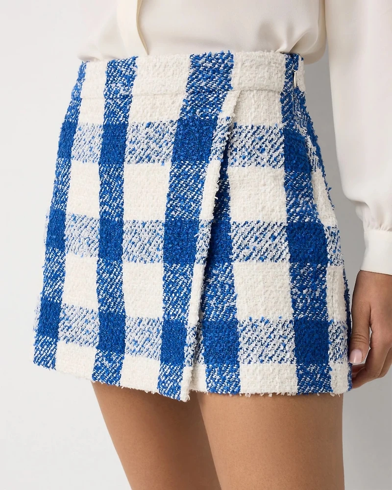 Gingham Tweed Skort