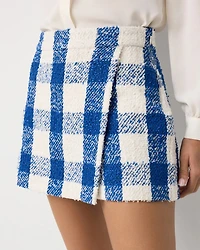 Gingham Tweed Skort
