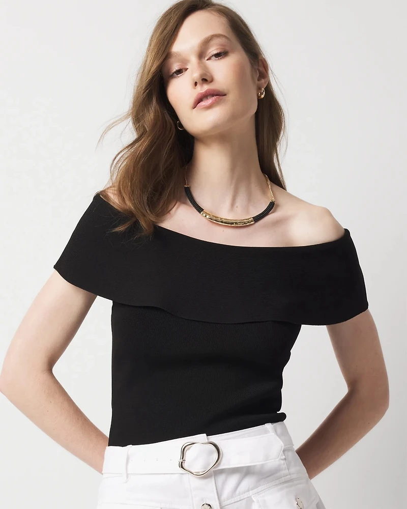 WHBM FORME™ Sculpt Stretch Off-the-Shoulder Sweater