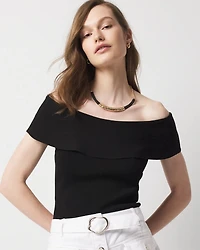 WHBM FORME™ Sculpt Stretch Off-the-Shoulder Sweater