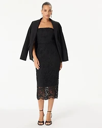 Strapless Lace Midi Dress