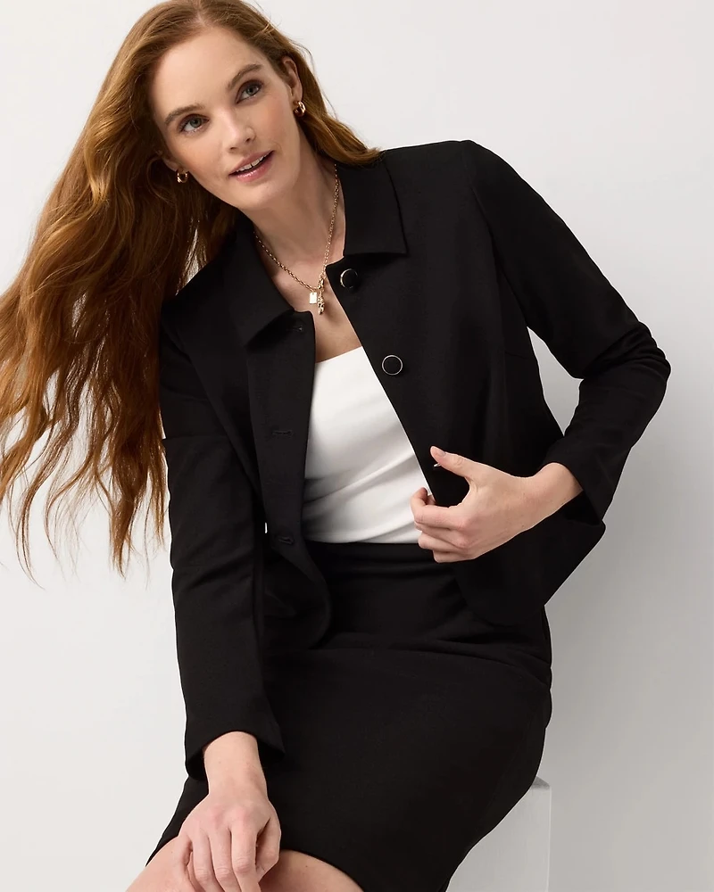 Knit Crepe Cropped Jacket