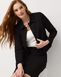 Knit Crepe Cropped Jacket