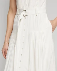 Sleeveless Utility Collar Midi Dress