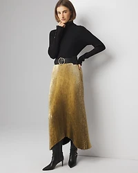 Metallic Pleated Skirt