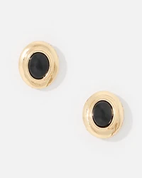 Black Cap Stud Earrings