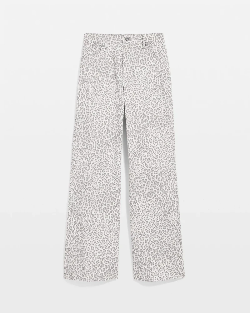 Leopard Extra High Rise Wide Leg Jean