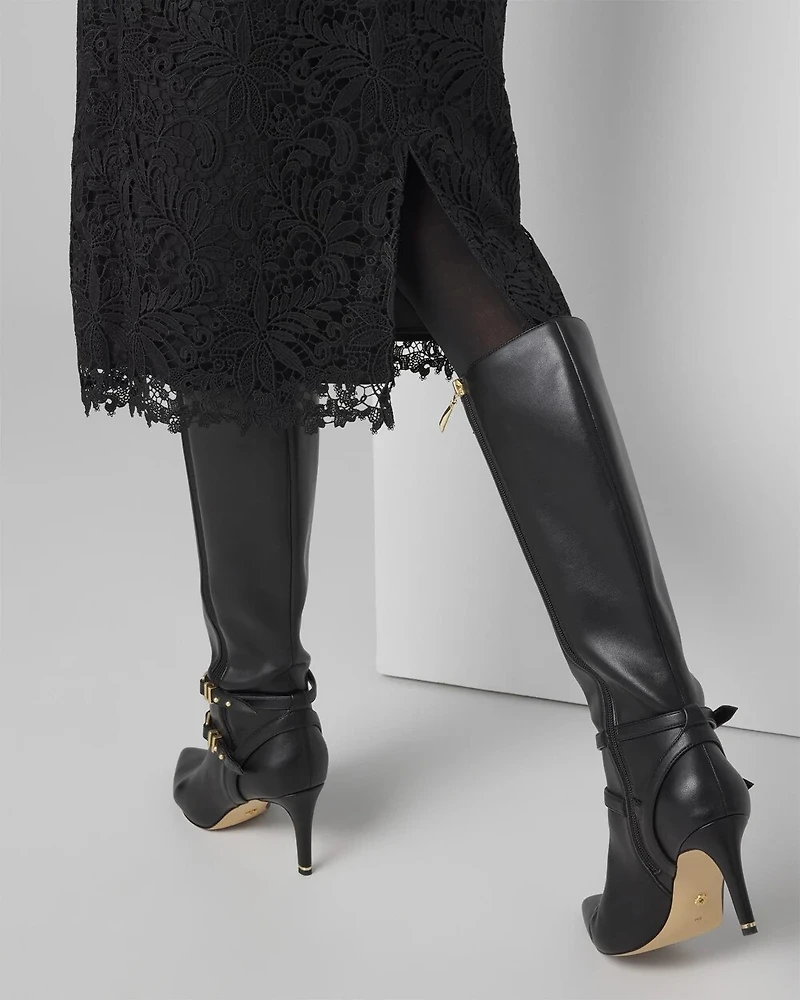 Lace Pencil Midi Skirt