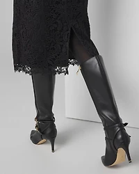 Lace Pencil Midi Skirt