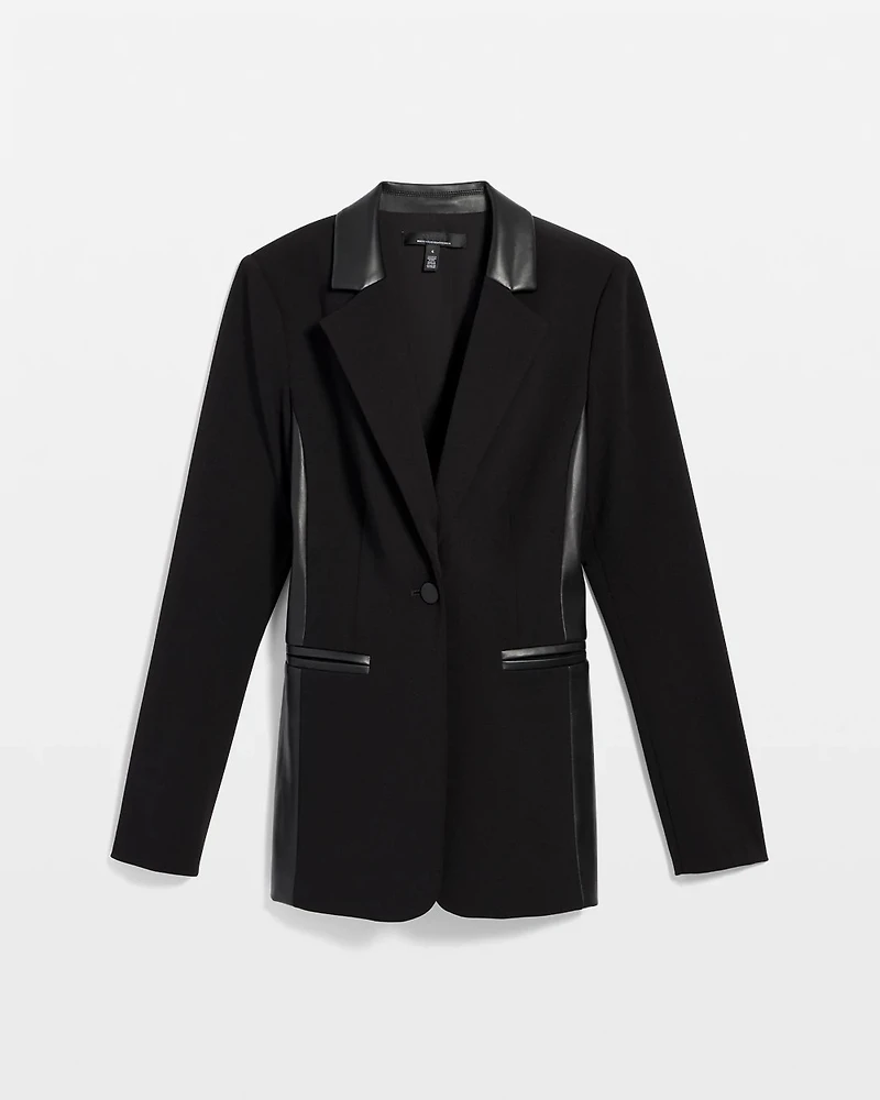 Petite WHBM® Knit Crepe One-Button Blazer