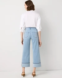 Cuffed High-Rise Wide Leg Crop Jean