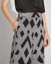 Geometric Print Matte Jersey Wide-Leg Pant