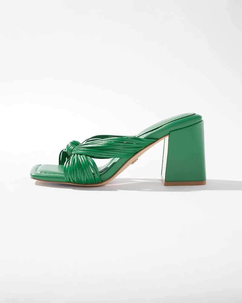 Knotted Strappy Mid-Heel Sandal
