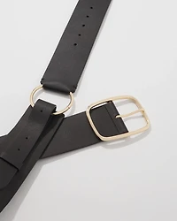 Faux Leather Low-Waist Wide Belt