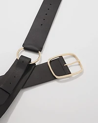 Faux Leather Low-Waist Wide Belt