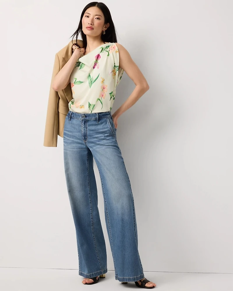 Satin Petal Sleeve Blouse