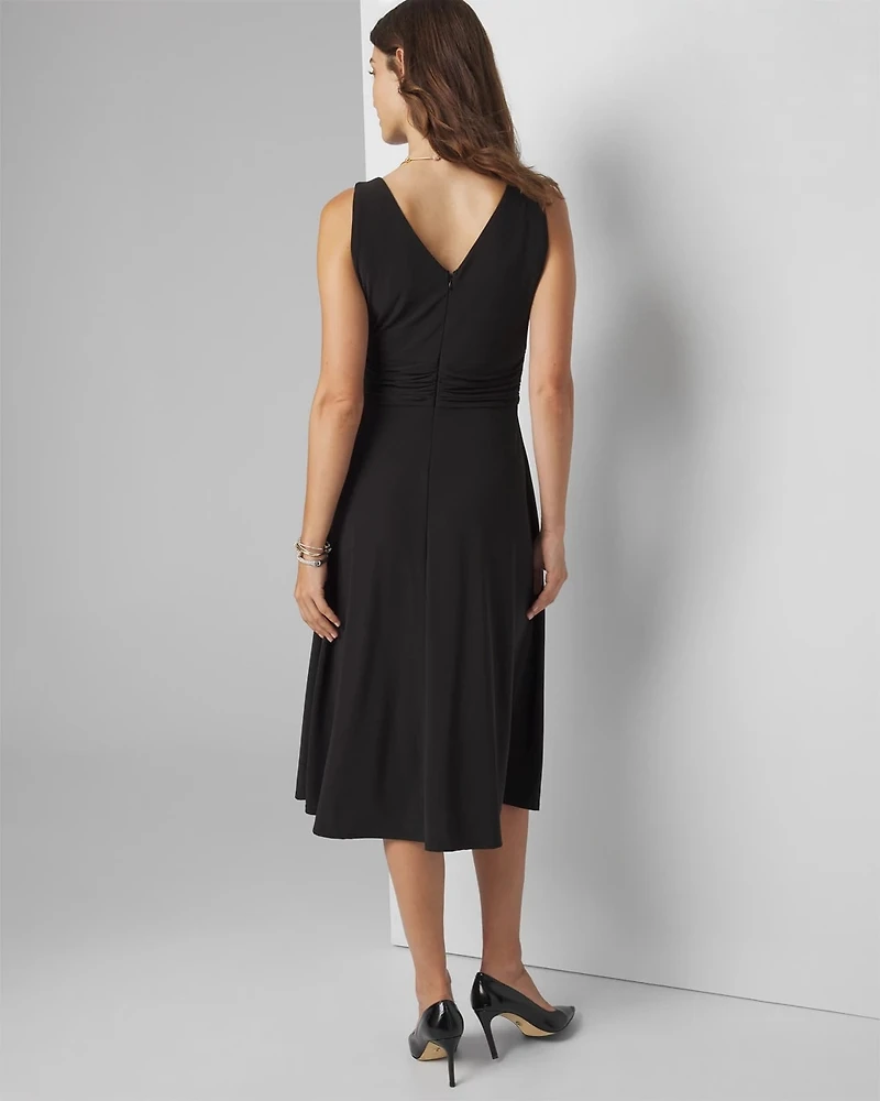 Sleeveless V-Neck Midi Dress