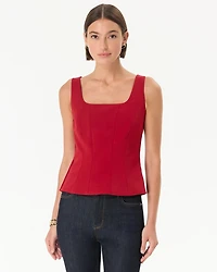 Peplum Knit Crepe Top