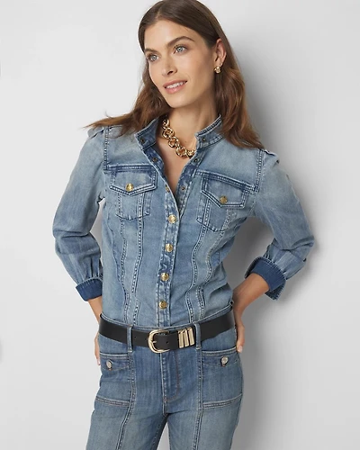 Snap Front Denim Shirt