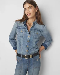 Snap Front Denim Shirt