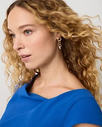 Pavé Rings Linear Earrings