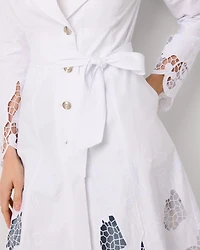 Embroidered Cutwork Trench Coat