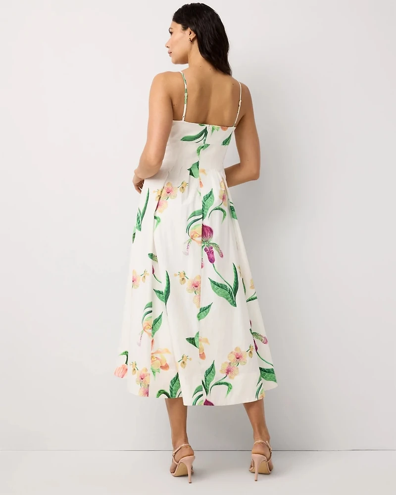 Corset Poplin Midi Dress