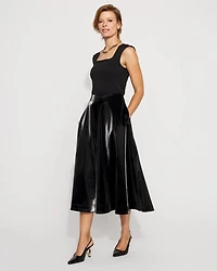 Faux Croc Midi Skirt