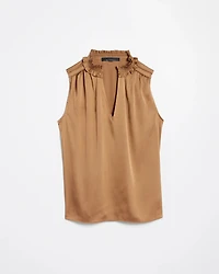 Satin Ruched Neck Shell