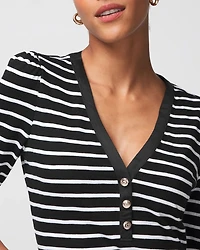 3/4 Sleeve Henley Tee