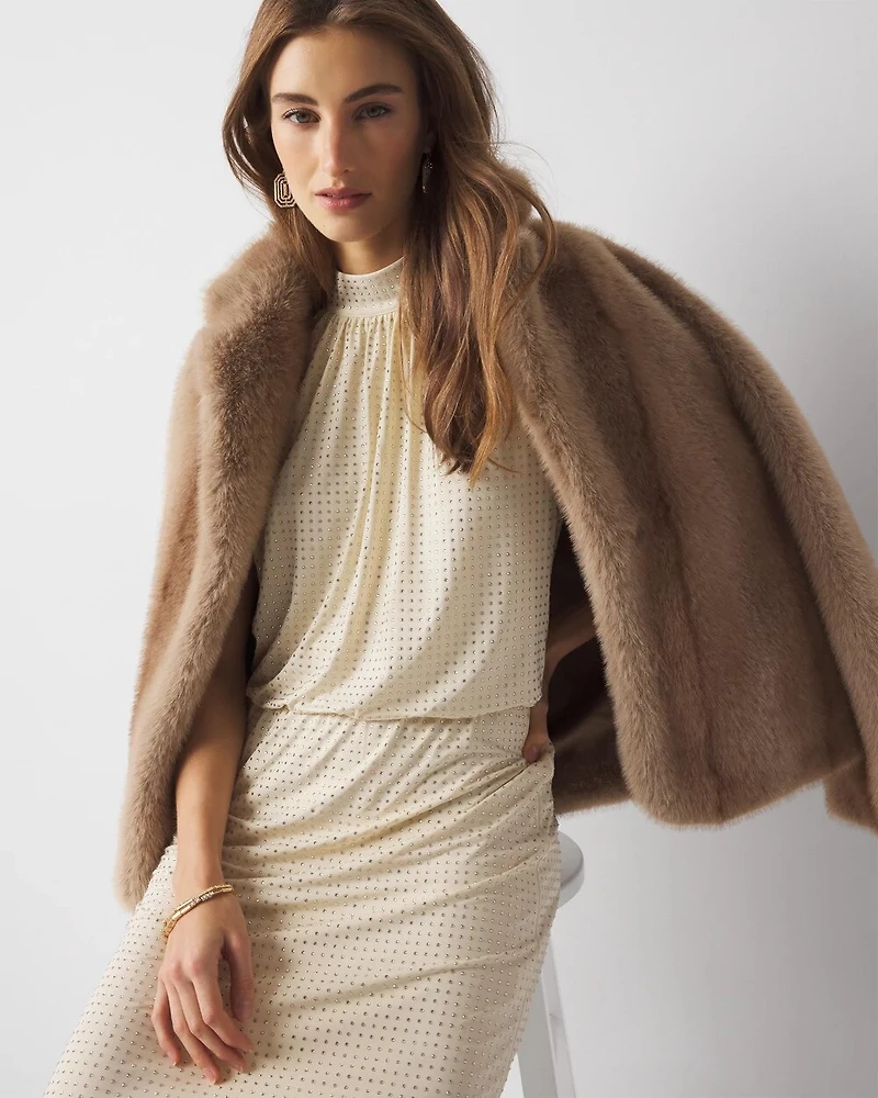 Embellished Blouson Mini Dress