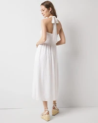 Eyelet Halter Midi Dress