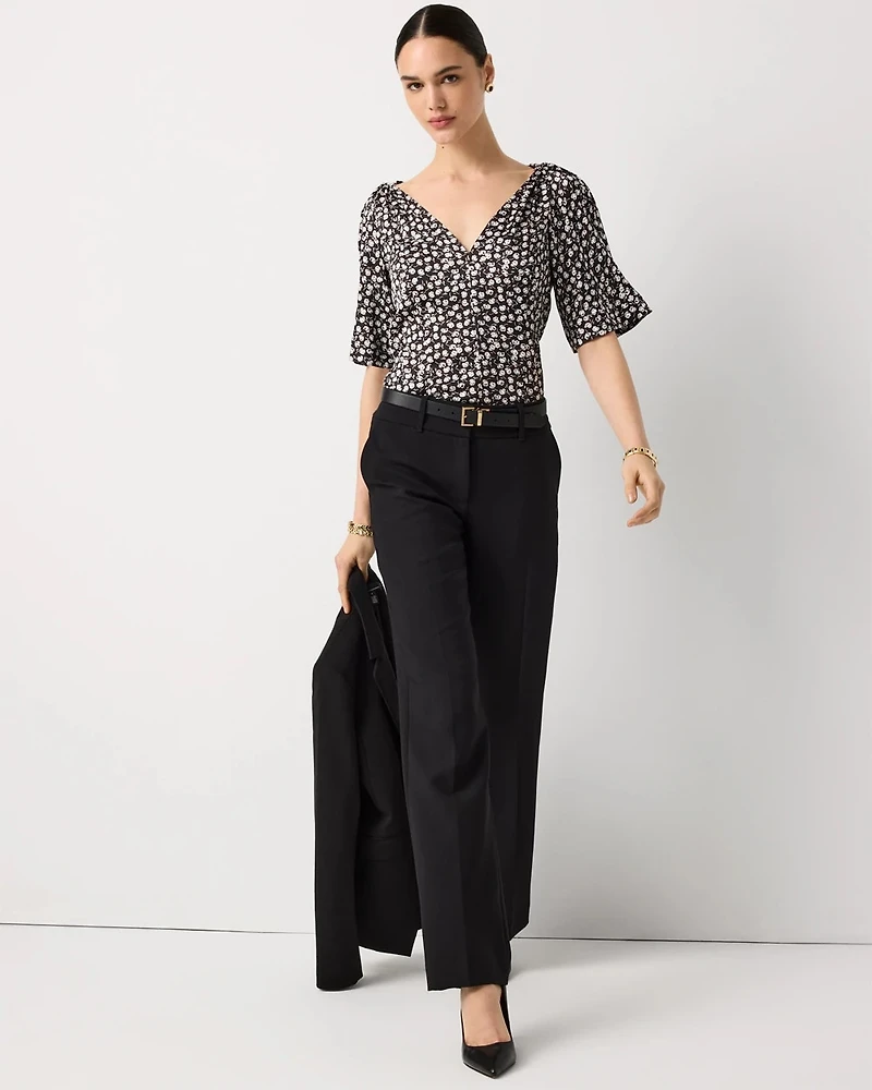 Satin Twist-Shoulder Top