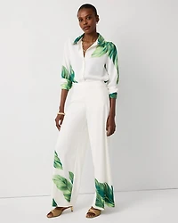 Placed Print Wide Leg Pant