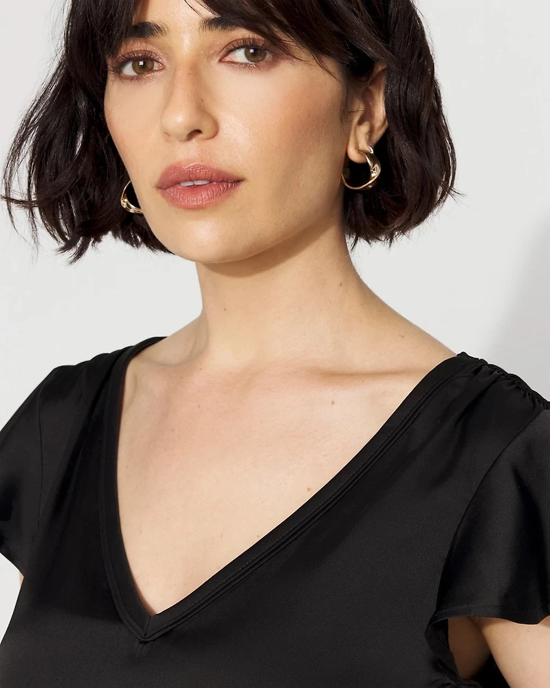 Satin-Front Glamgetter Tee