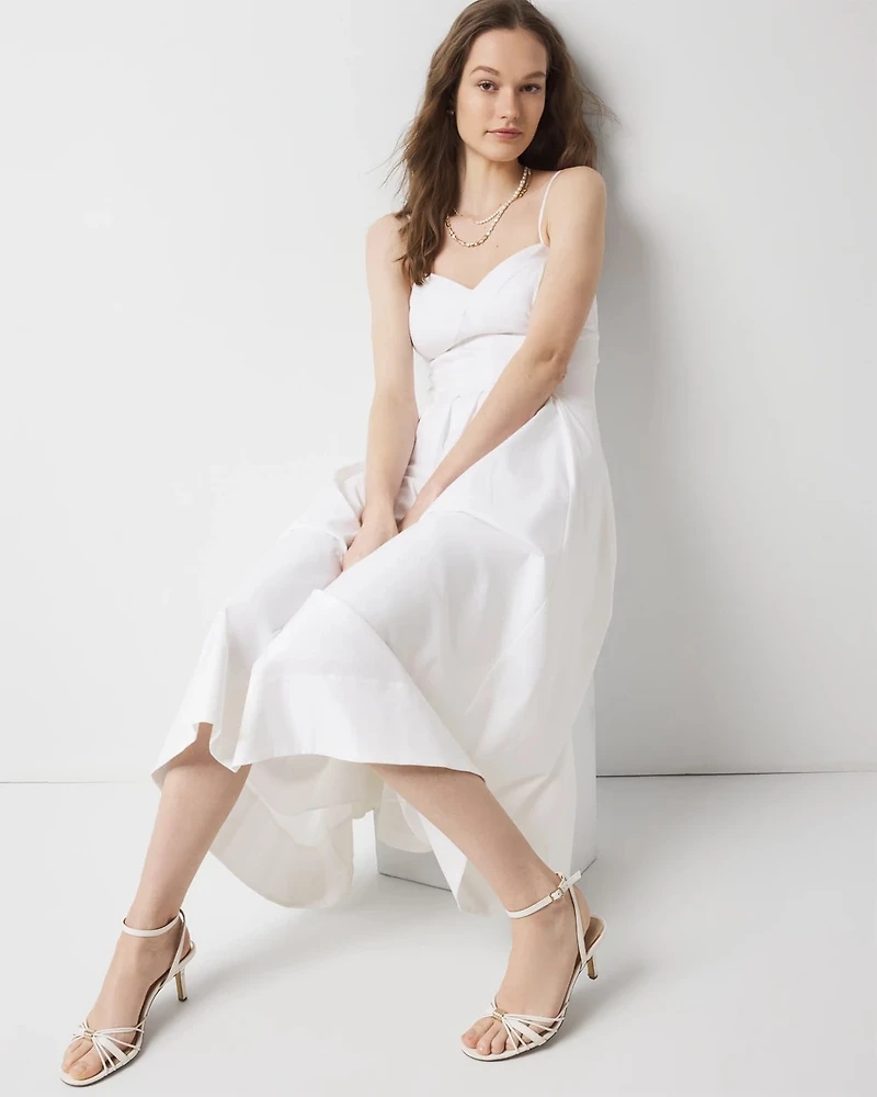 Petite Poplin Corset Midi Dress