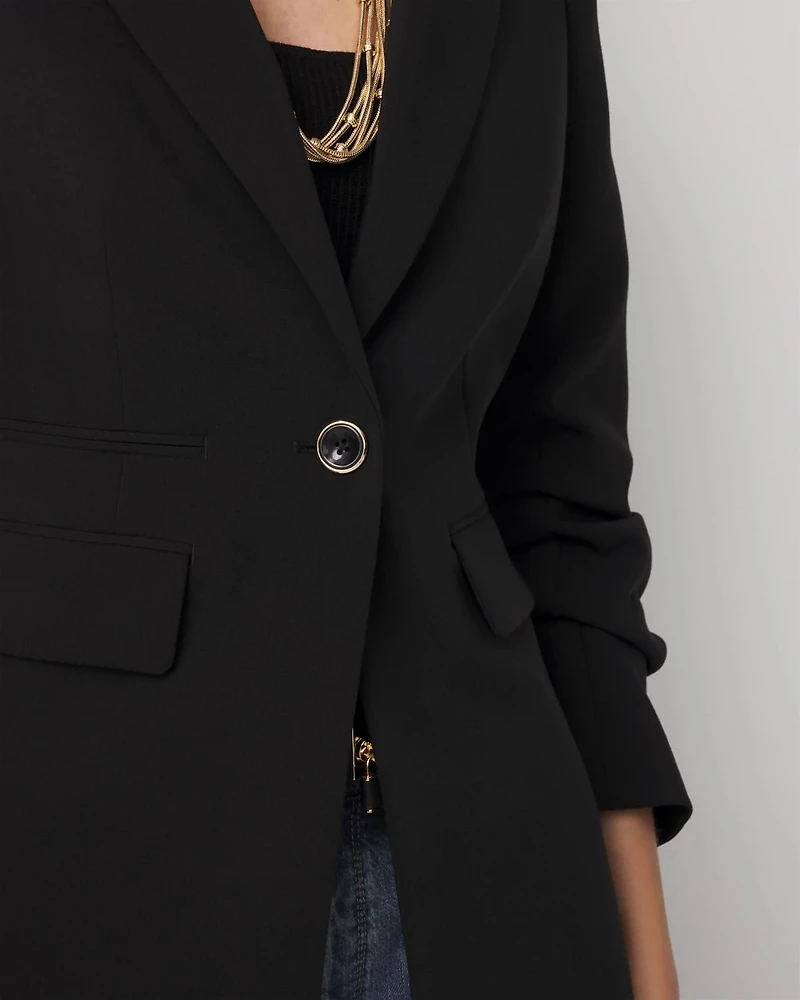 Ruched Sleeve Blazer