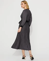 Dolman Sleeve Pleated Sweater Dress