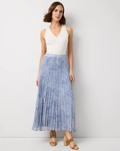 Pleated Chiffon Maxi Skirt