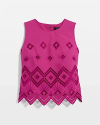 Embroidered Poplin Cropped Top