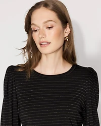 Long Sleeve Tee with Smocked Cuffs