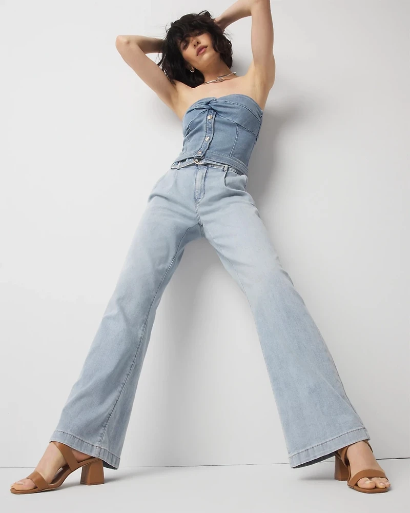 Petite High-Rise Pleated Trouser Jean