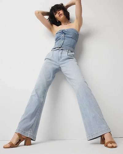 Petite High-Rise Pleated Trouser Jean