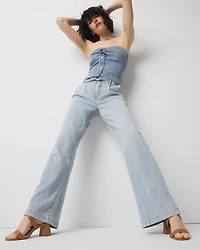 Petite High-Rise Pleated Trouser Jean